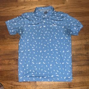 Medium Puma light blue polo with feathered pattern